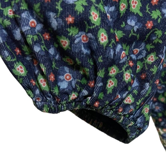 THE GREAT Maiden Floral Patchwork Corduroy Peasant Blouse Cottagecore Size 0/XS - Picture 11 of 13